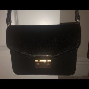 Black flap purse
